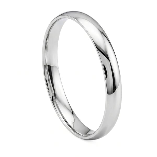 Giftering i platina 950, 3 mm. RUBIN modell 167 - 1030